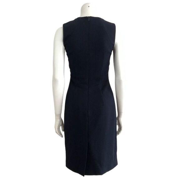 Hobbs Navy Sleeveless Textured Career Office Dress 4 - Picture 2 of 11